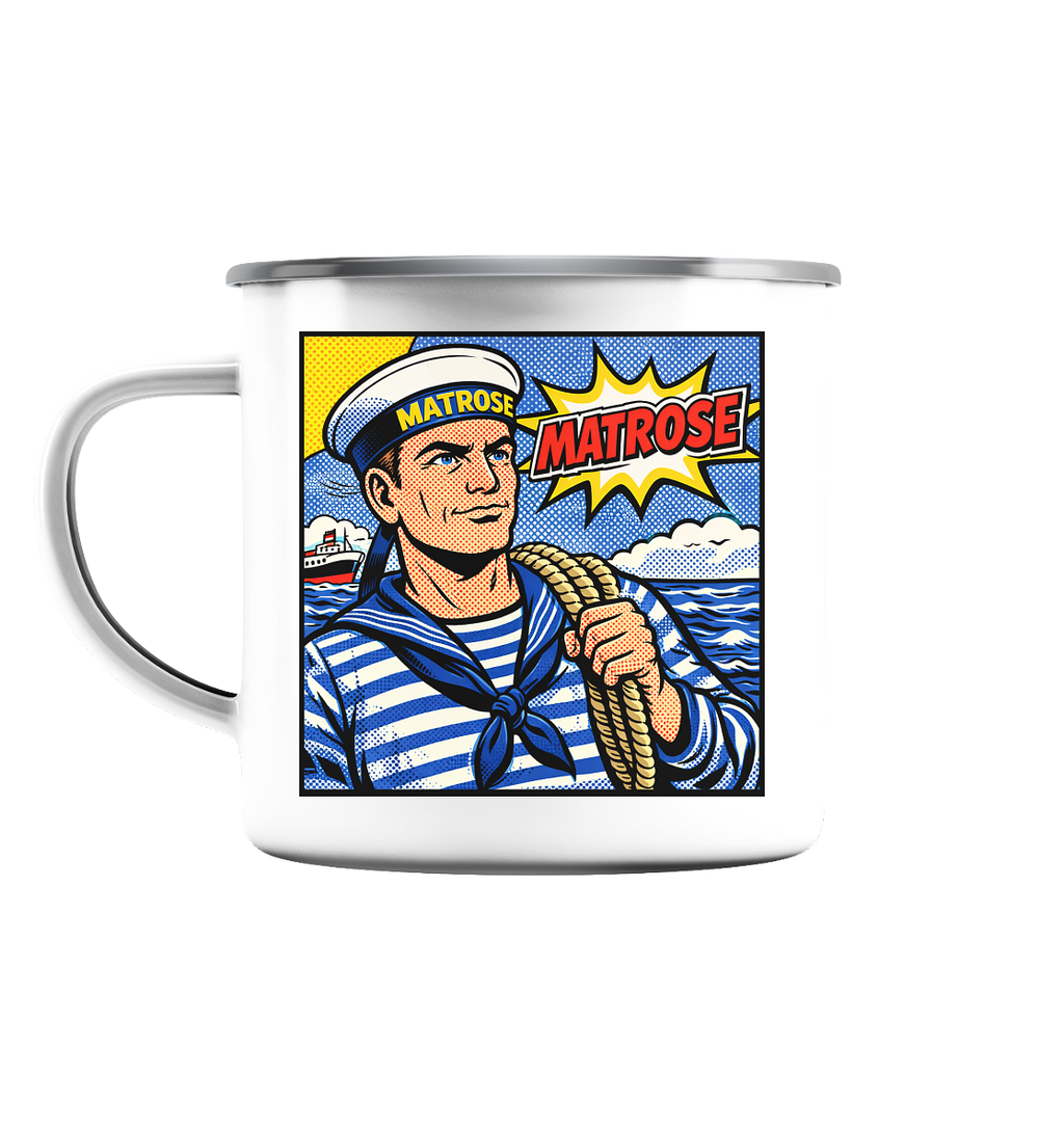 Sammeltasse "Matrose" - Emaille Tasse (Silber)
