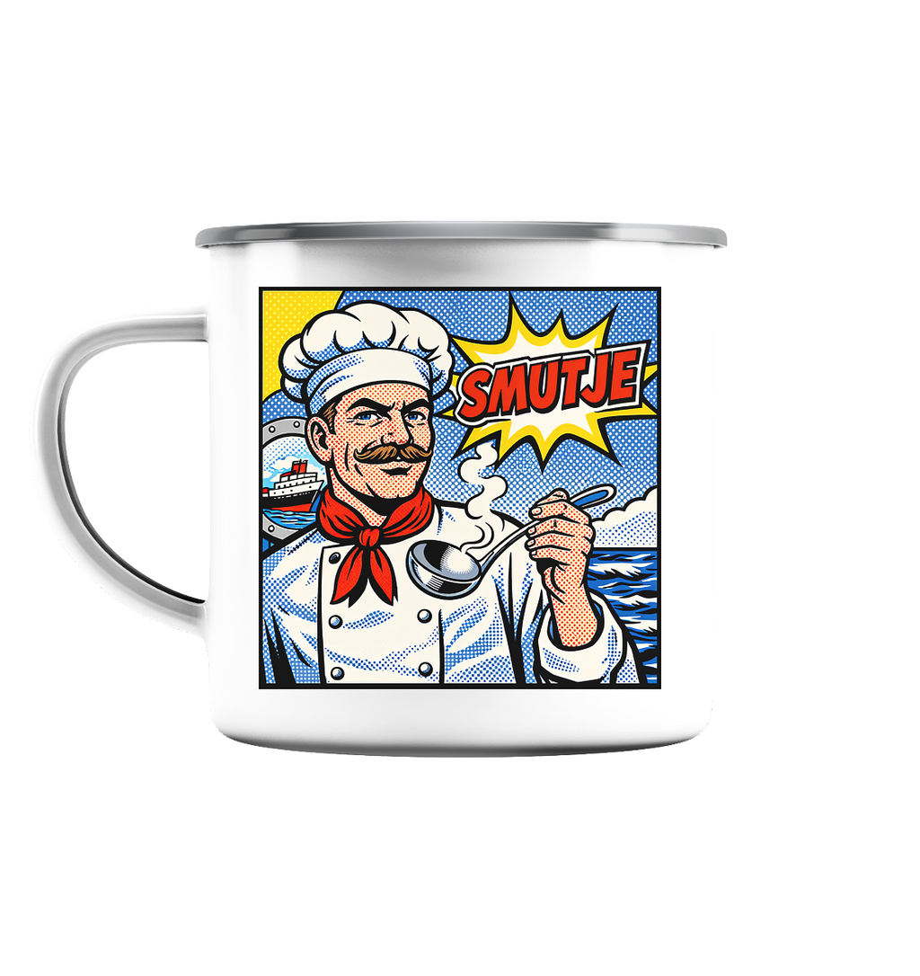 Sammeltasse "Smutje" - Emaille Tasse (Silber)
