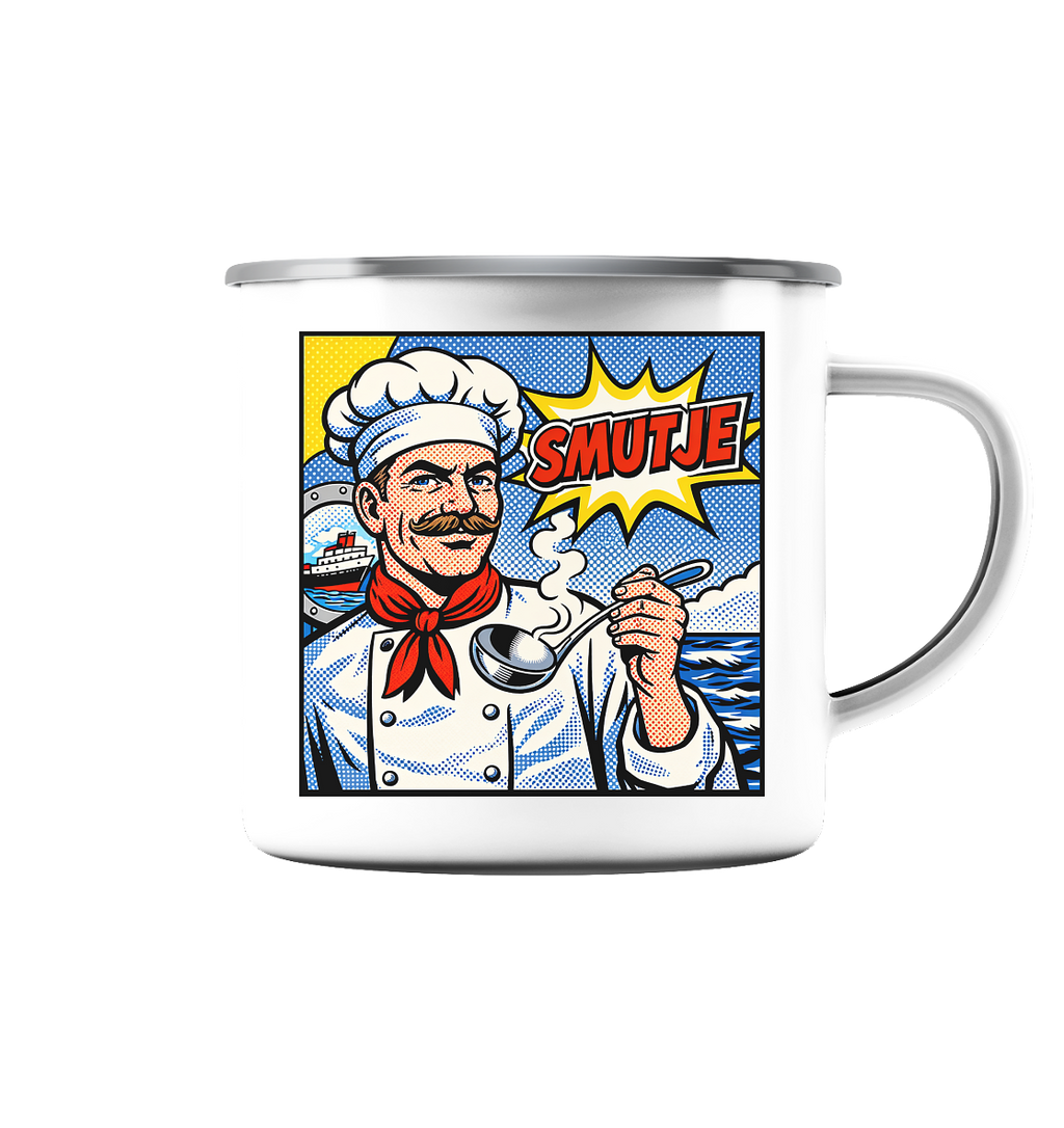 Sammeltasse "Smutje" - Emaille Tasse (Silber)