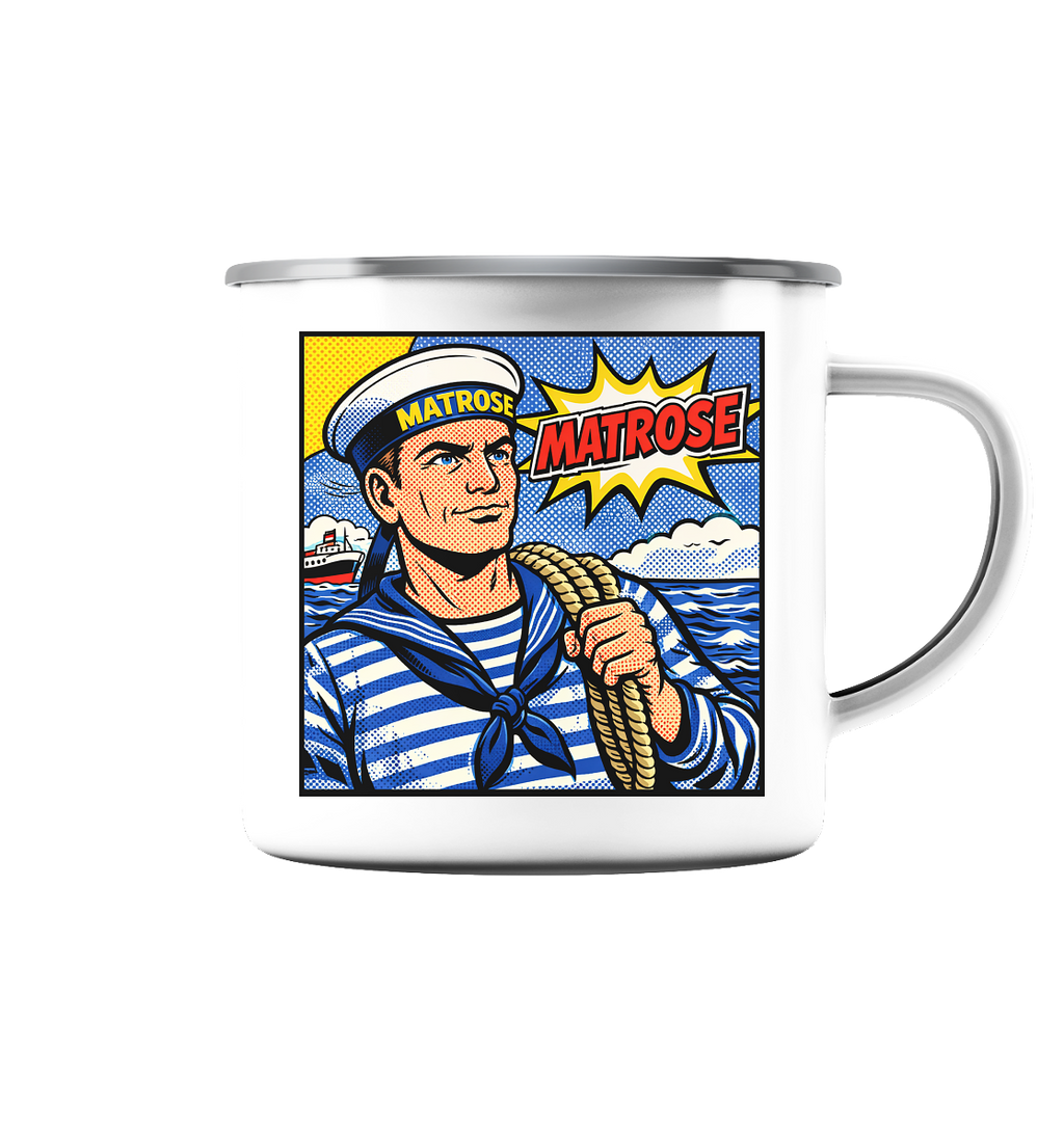 Sammeltasse "Matrose" - Emaille Tasse (Silber)